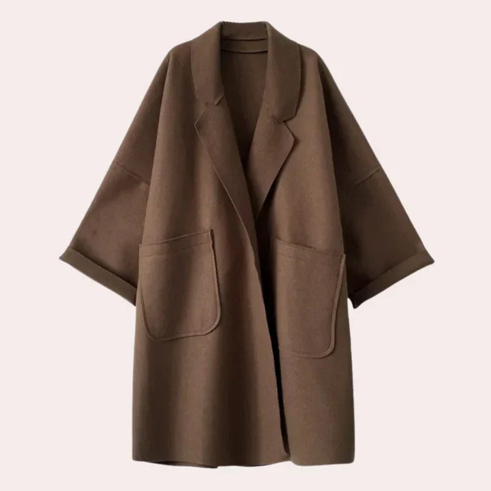 Amelia | Women's Stylish Relaxed Oversized Trench Coat-Metro Lane Plaza