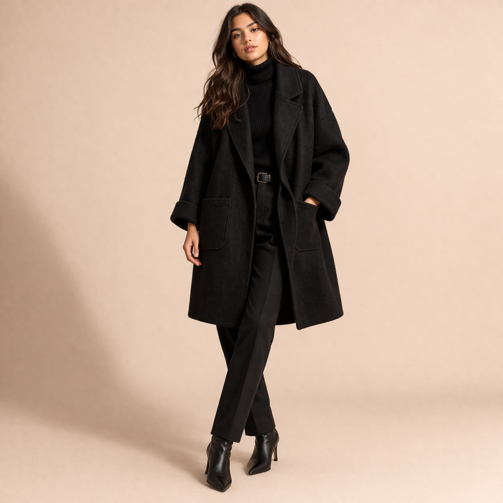 Amelia | Women's Stylish Relaxed Oversized Trench Coat-Metro Lane Plaza