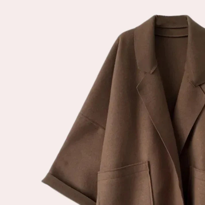 Amelia | Women's Stylish Relaxed Oversized Trench Coat-Metro Lane Plaza