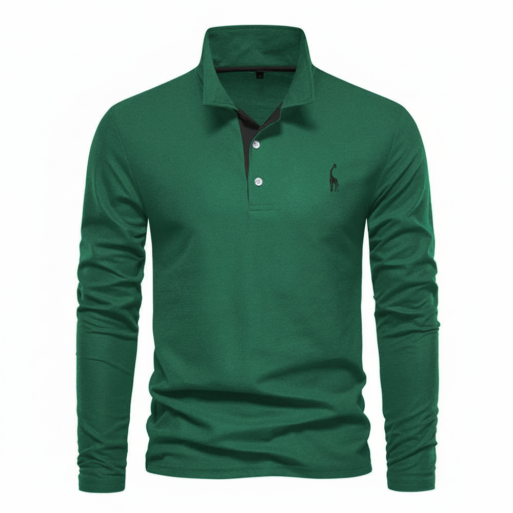 James | Men's Slim Fit Long Sleeve Polo Shirt
