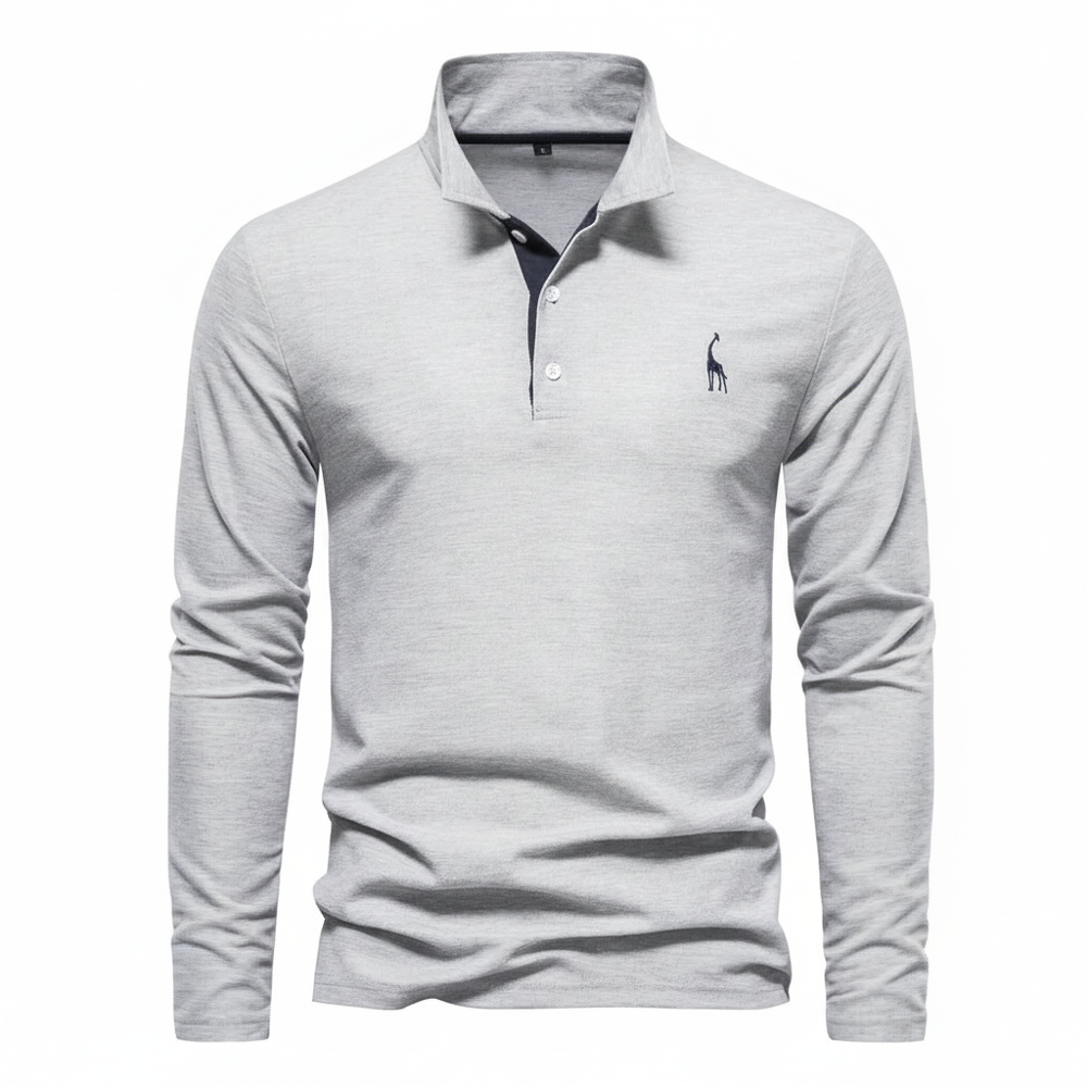 James | Men's Slim Fit Long Sleeve Polo Shirt