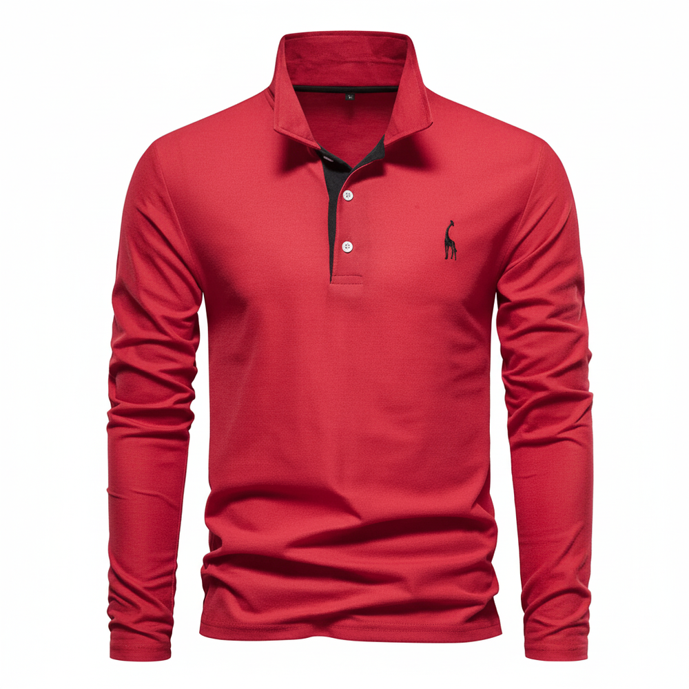 James | Men's Slim Fit Long Sleeve Polo Shirt