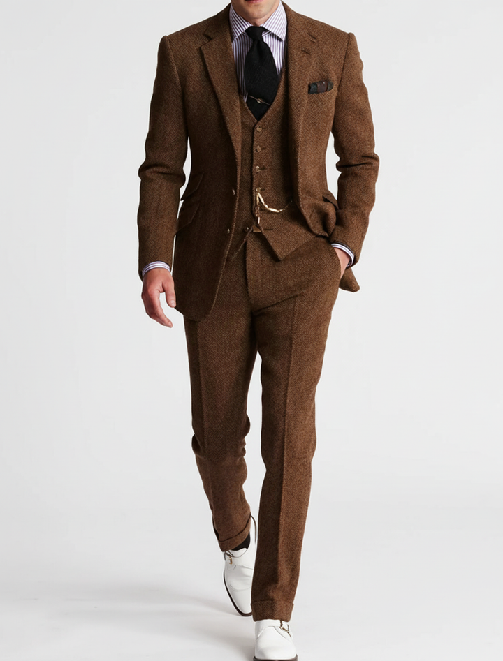 Men's Slim Fit Three-Piece Suit for Formal Occasions