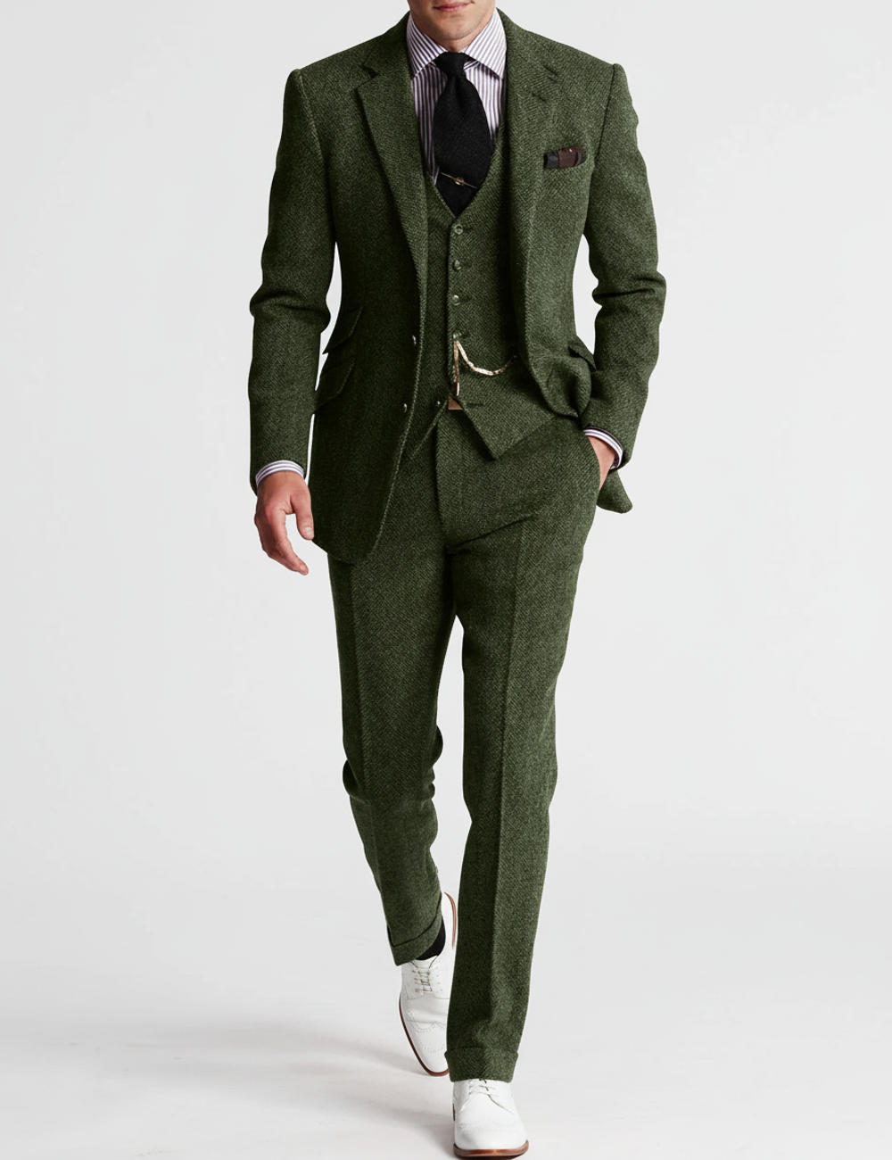Men's Slim Fit Three-Piece Suit for Formal Occasions