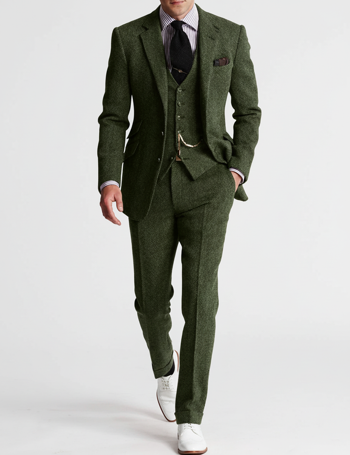 Men's Slim Fit Three-Piece Suit for Formal Occasions