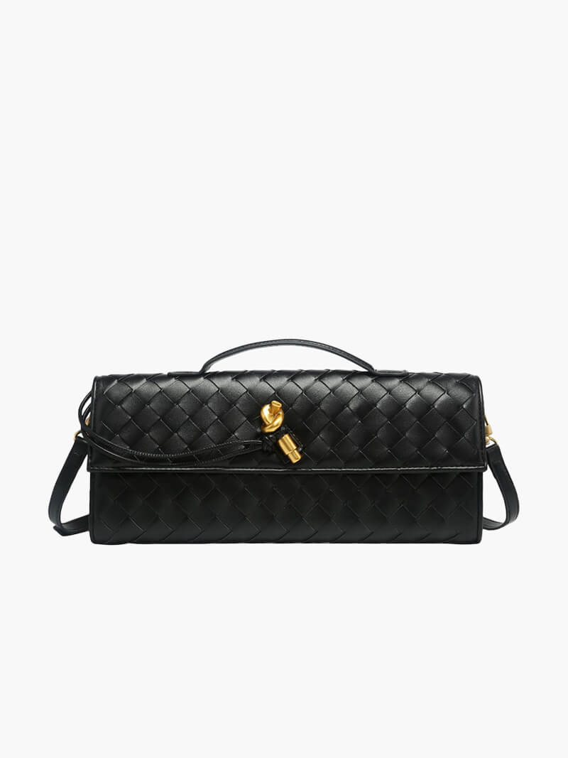 Sophia | Women's Woven Design Handbag with Gold Clasp - Compact & Elegant-Metro Lane Plaza