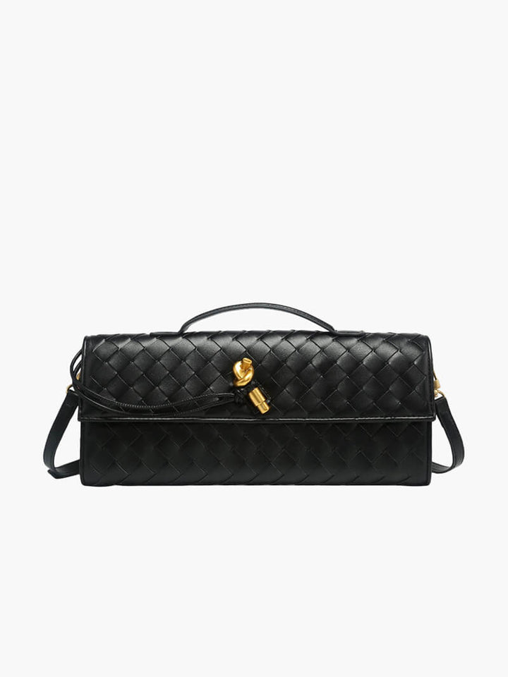 Sophia | Women's Woven Design Handbag with Gold Clasp - Compact & Elegant-Metro Lane Plaza