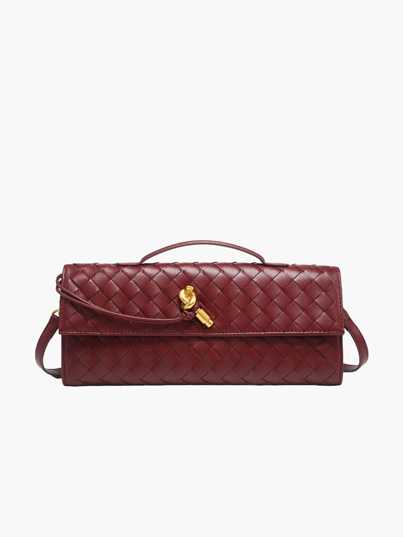 Sophia | Women's Woven Design Handbag with Gold Clasp - Compact & Elegant-Metro Lane Plaza
