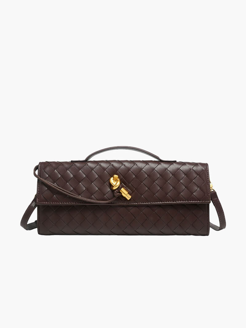 Sophia | Women's Woven Design Handbag with Gold Clasp - Compact & Elegant-Metro Lane Plaza