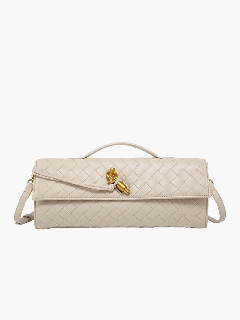 Sophia | Women's Woven Design Handbag with Gold Clasp - Compact & Elegant-Metro Lane Plaza