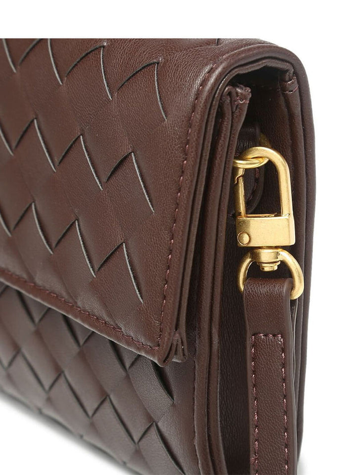 Sophia | Women's Woven Design Handbag with Gold Clasp - Compact & Elegant-Metro Lane Plaza