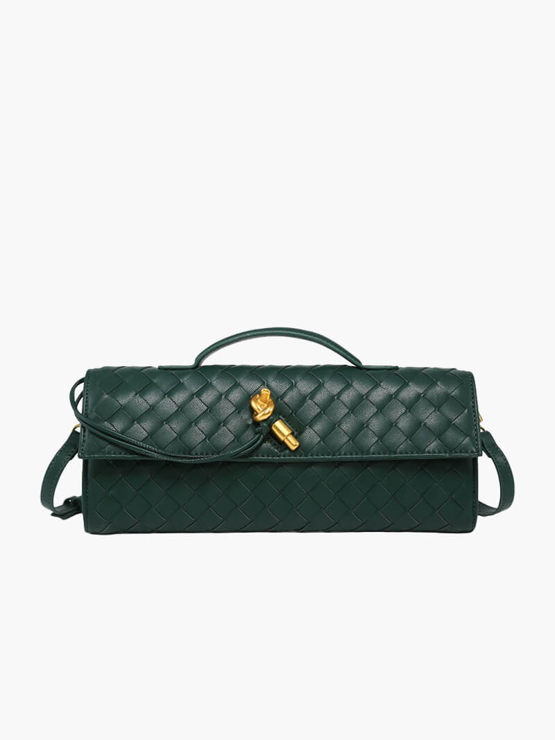 Sophia | Women's Woven Design Handbag with Gold Clasp - Compact & Elegant-Metro Lane Plaza