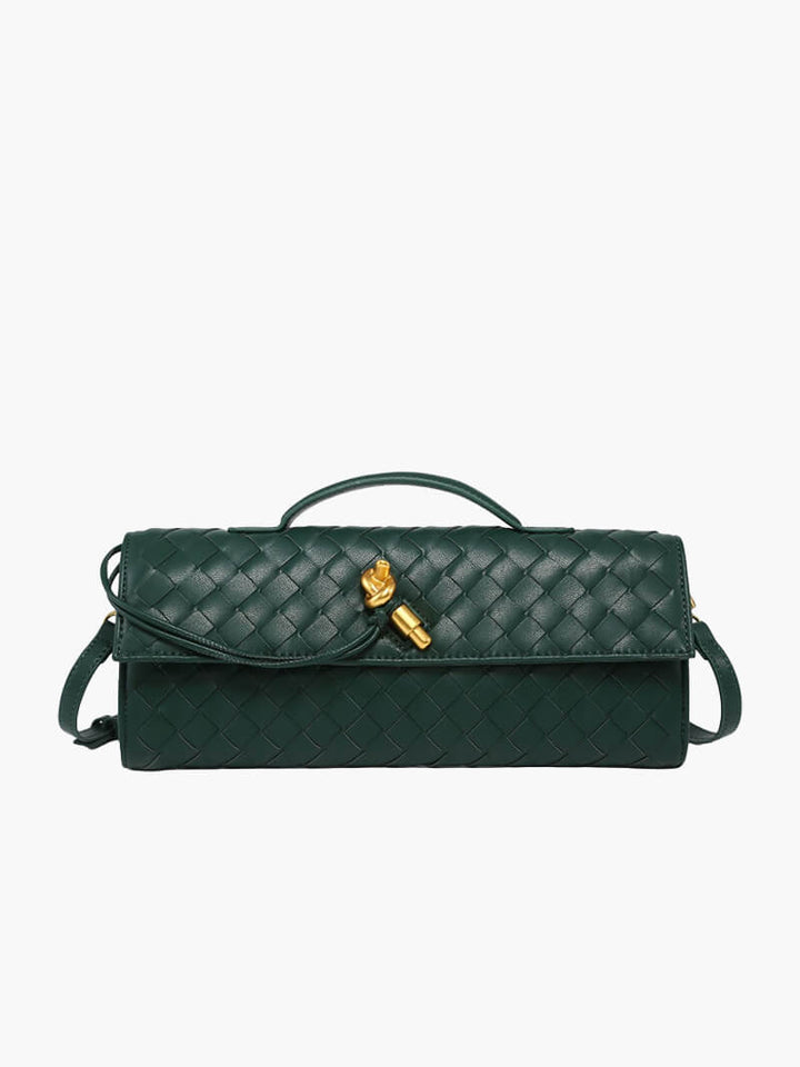 Sophia | Women's Woven Design Handbag with Gold Clasp - Compact & Elegant-Metro Lane Plaza
