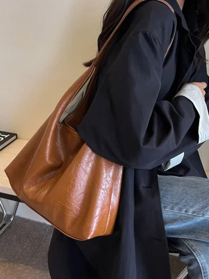 Leather Shoulder Bag | Women's Minimalist High-Quality Leather Design-Metro Lane Plaza