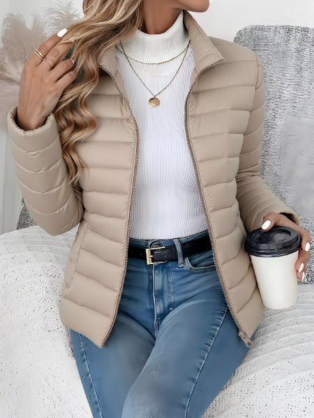 Evie | Women's Elegant Lightweight Quilted Puffer Jacket-Metro Lane Plaza
