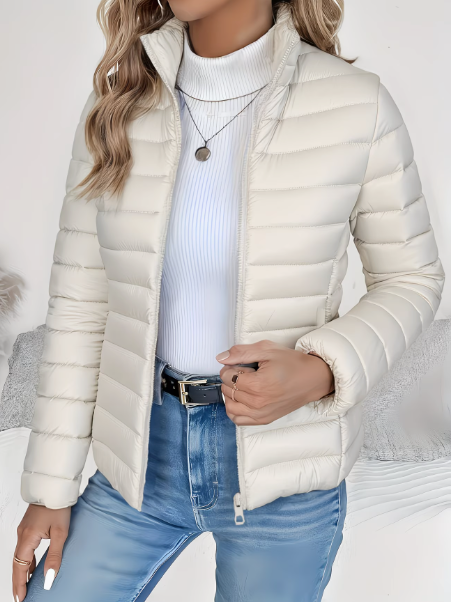 Evie | Women's Elegant Lightweight Quilted Puffer Jacket-Metro Lane Plaza