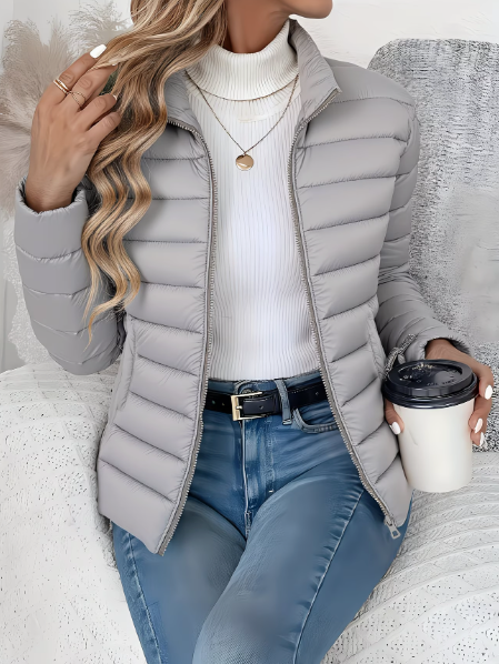 Evie | Women's Elegant Lightweight Quilted Puffer Jacket-Metro Lane Plaza