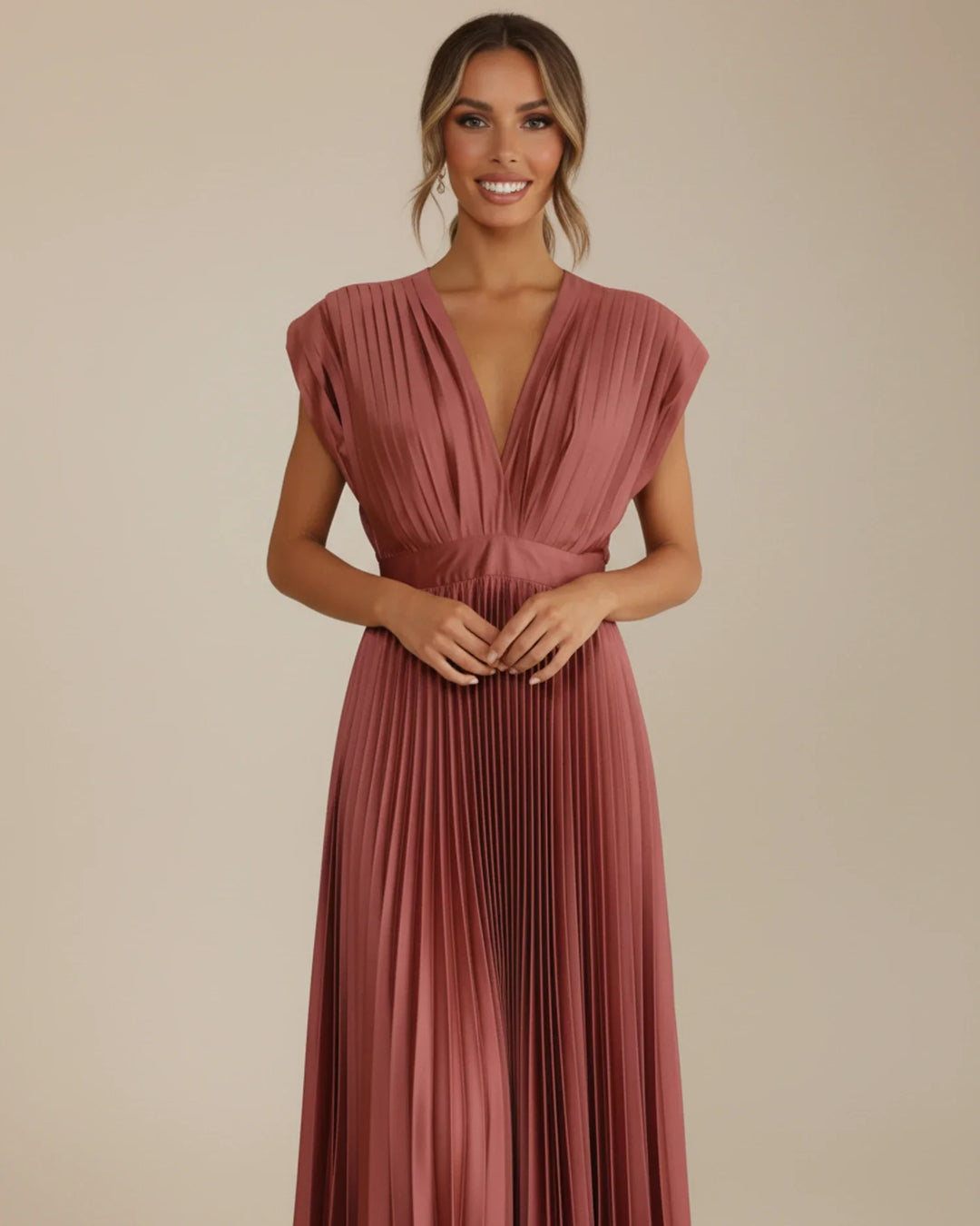 Sophia | Women's Pleated Fit & Flare Midi Dress-Metro Lane Plaza