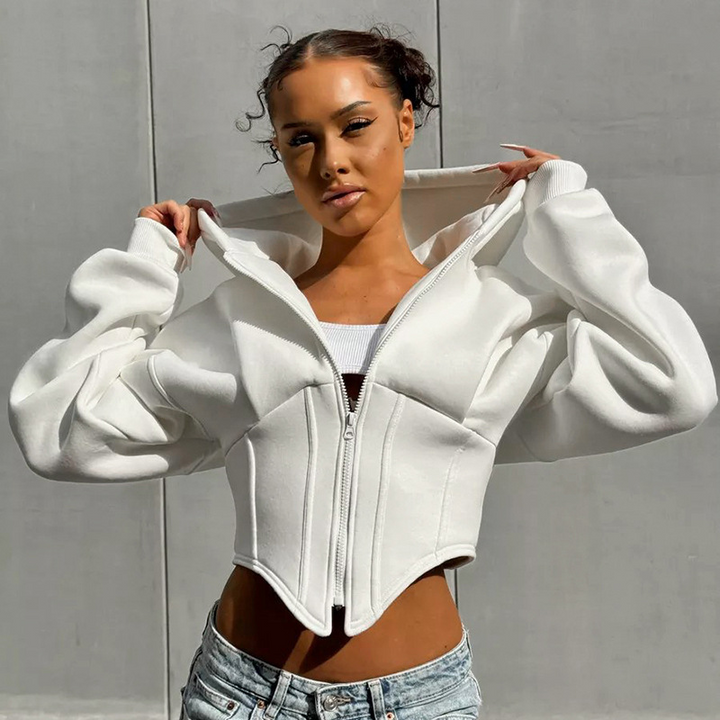 Sophia | Women's Trendy Corset Hoodie-Metro Lane Plaza