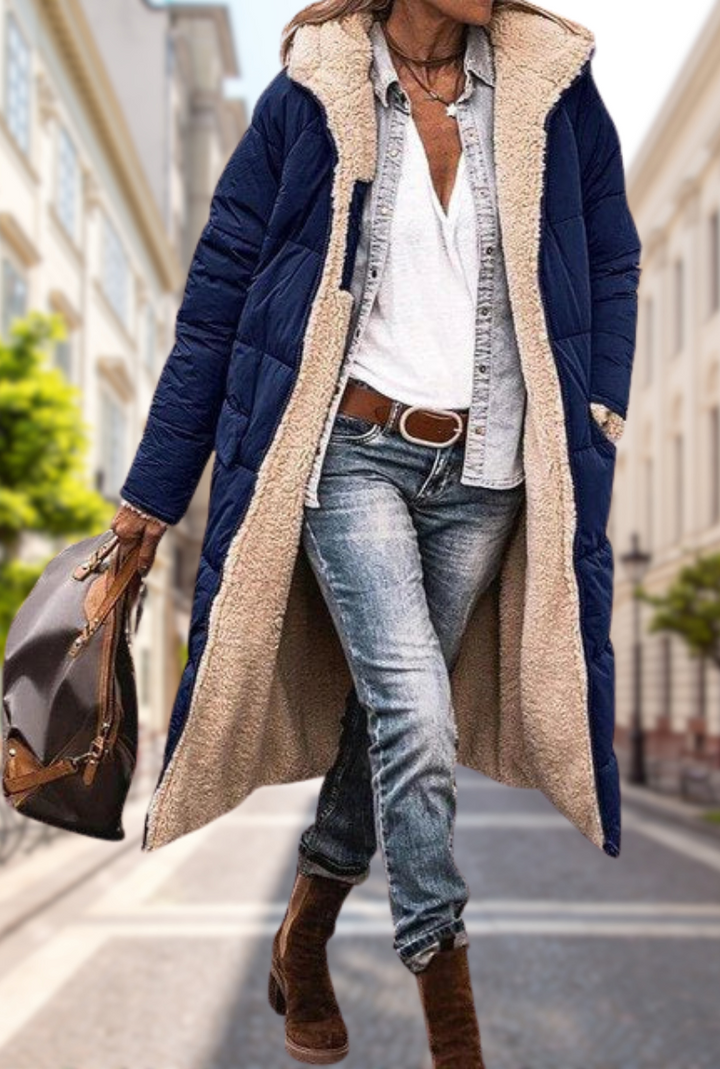 Lucy | Women's Elegant Warm Winter Jacket with Hood-Metro Lane Plaza