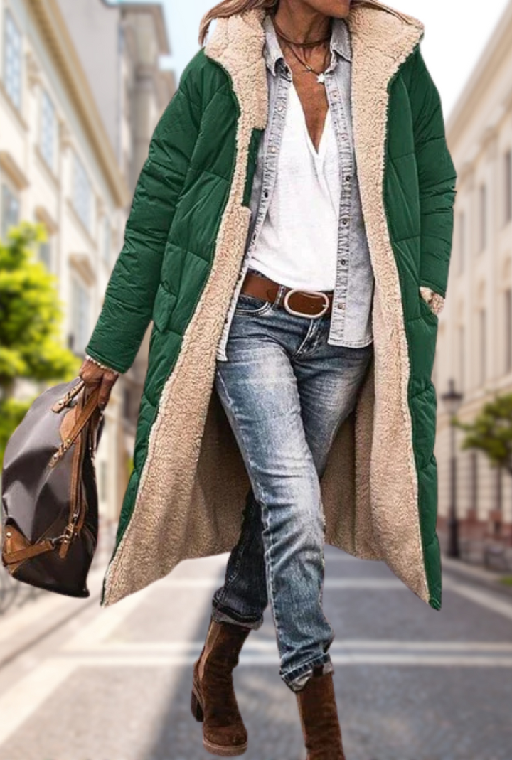 Lucy | Women's Elegant Warm Winter Jacket with Hood-Metro Lane Plaza