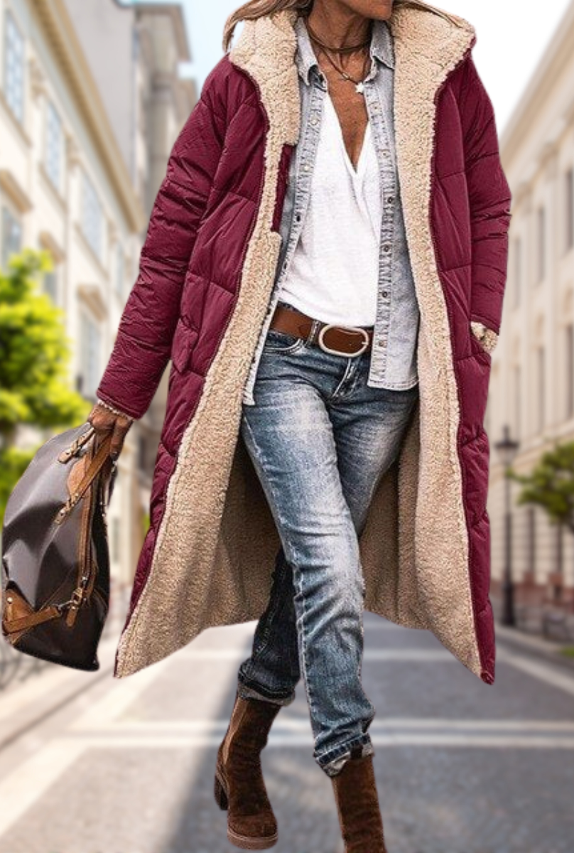 Lucy | Women's Elegant Warm Winter Jacket with Hood-Metro Lane Plaza