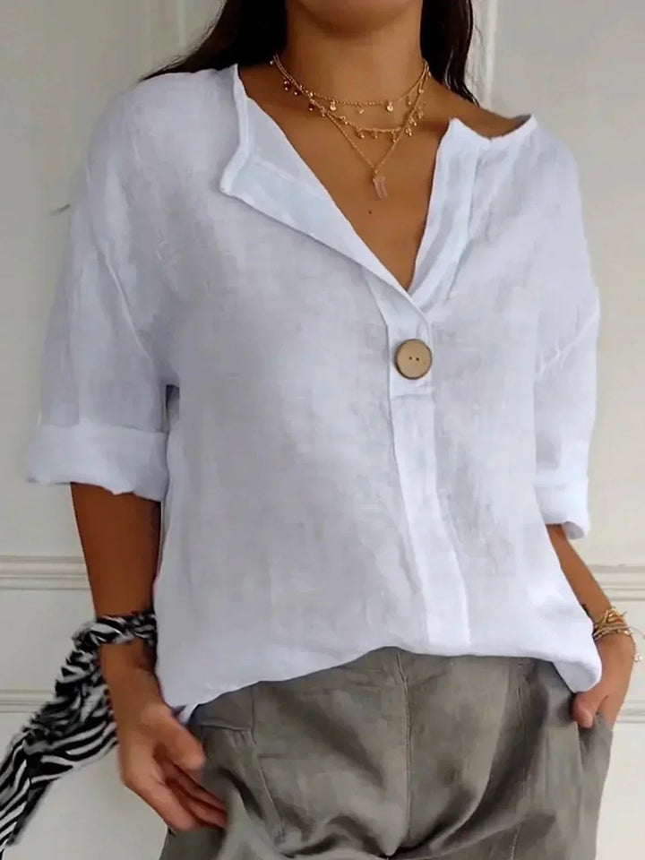 Charlotte | Women's Versatile V-Neck Sleeve Blouse-Metro Lane Plaza