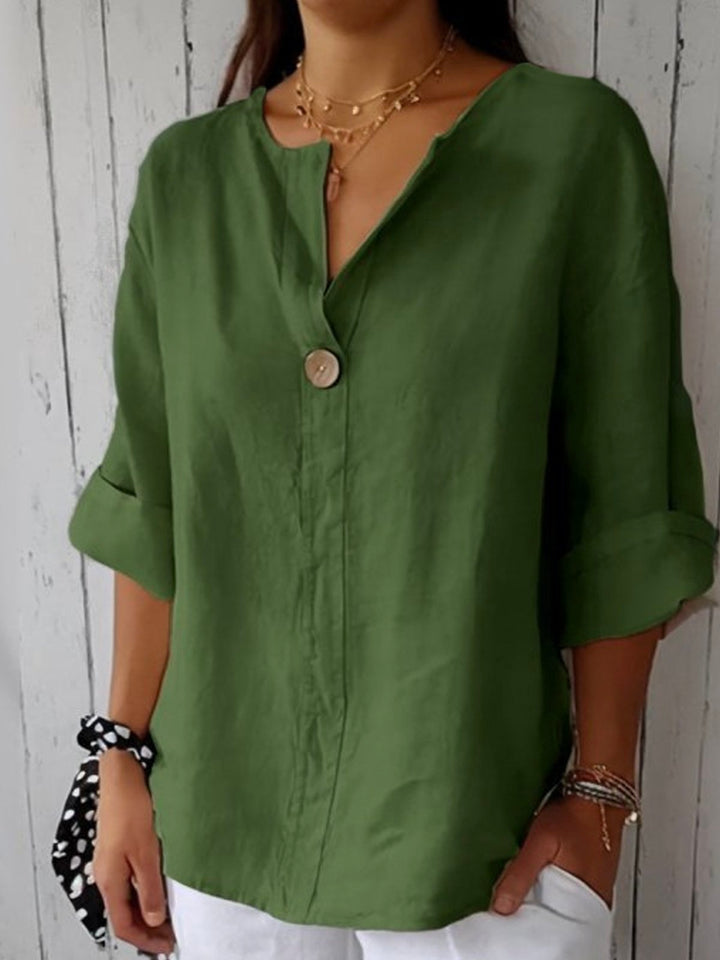 Charlotte | Women's Versatile V-Neck Sleeve Blouse-Metro Lane Plaza