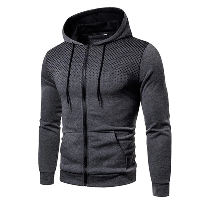 Michael | Men's Soft Breathable Zip-Up Hooded Jacket-Metro Lane Plaza
