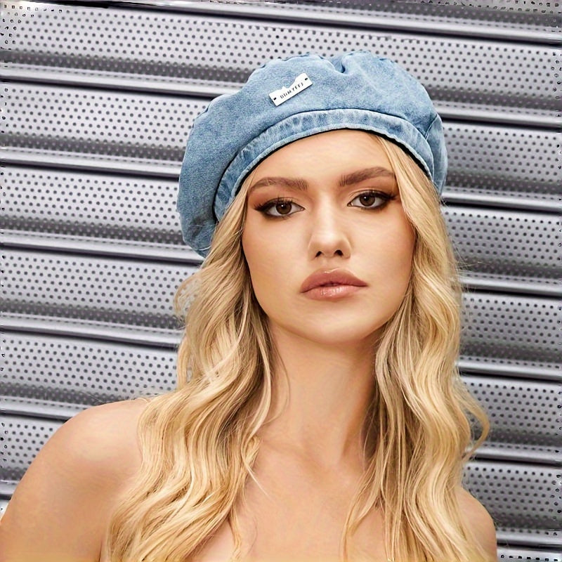 Emily | Women's Denim Beret - Stylish Washed Design-Metro Lane Plaza