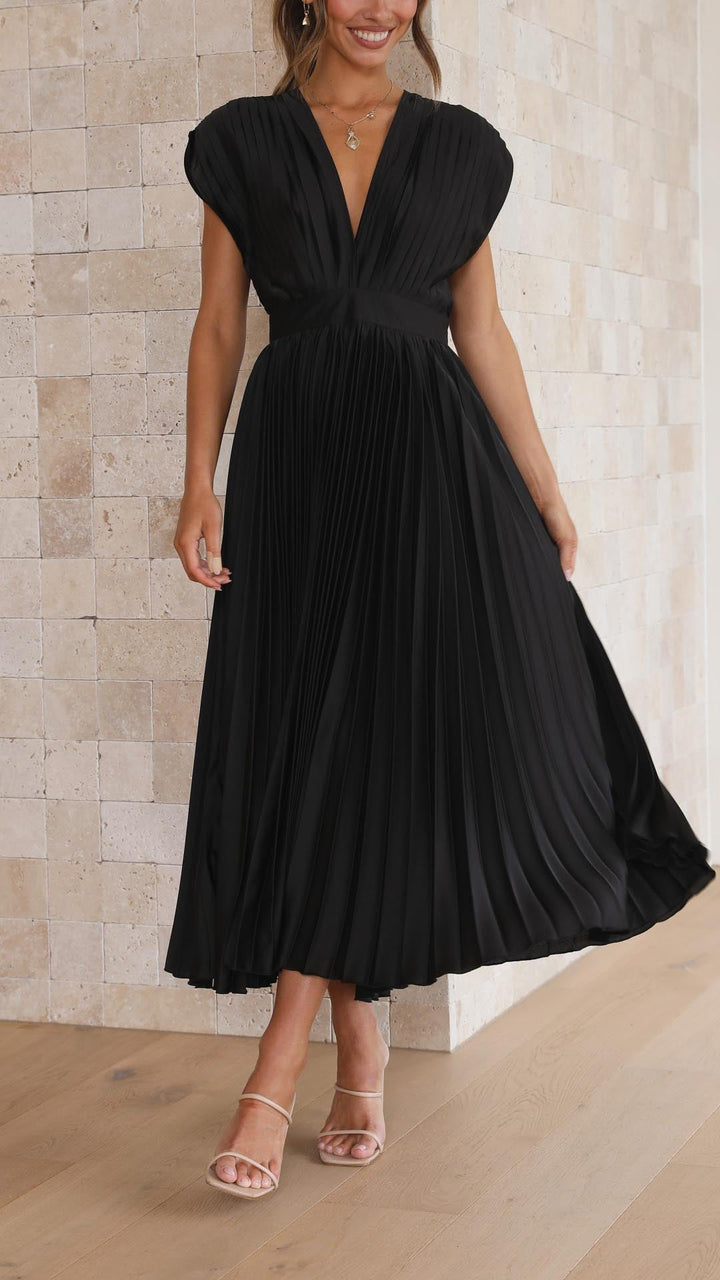 Stella | Women's Pleated Maxi Dress-Metro Lane Plaza