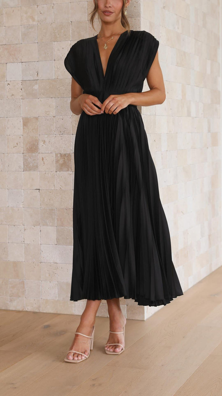 Stella | Women's Pleated Maxi Dress-Metro Lane Plaza