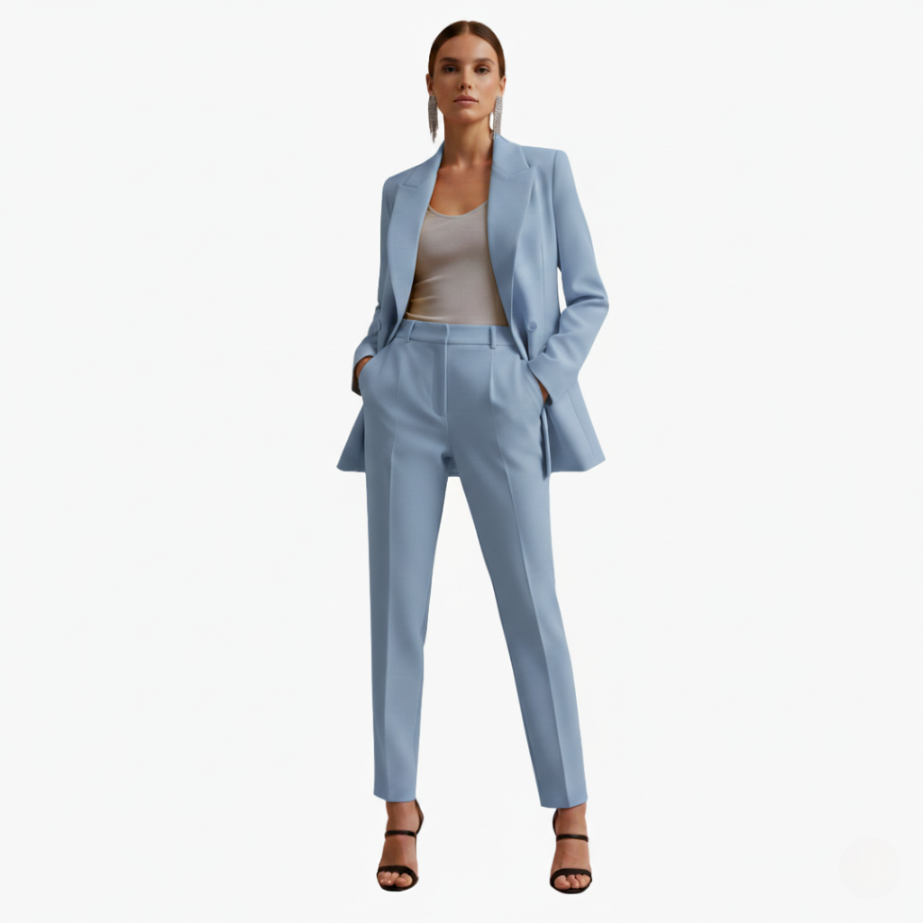 Natasha | Women's Elegant Double-Breasted Tailored Suit Set-Metro Lane Plaza