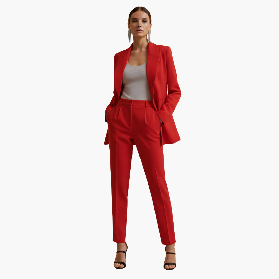 Natasha | Women's Elegant Double-Breasted Tailored Suit Set-Metro Lane Plaza