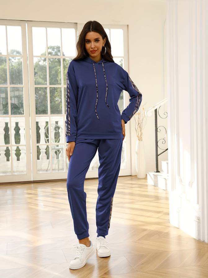 Tawny | Women's Zebra Print Jogging Suit-Metro Lane Plaza