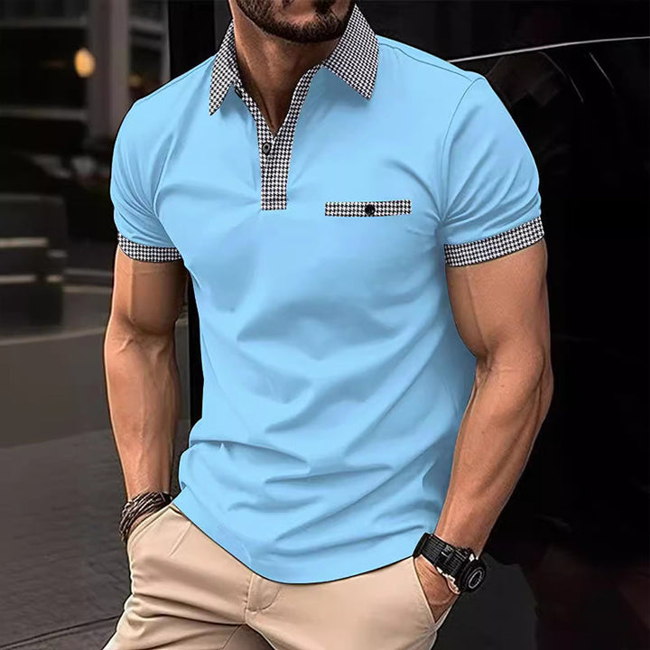 Theodore | Men's Stylish Contrast Collar Polo Shirt-Metro Lane Plaza