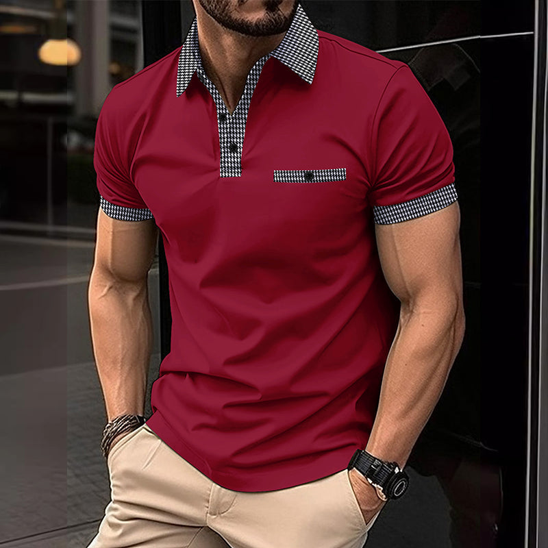 Theodore | Men's Stylish Contrast Collar Polo Shirt-Metro Lane Plaza