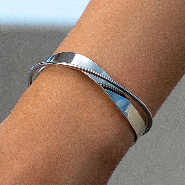 Agnes | Women's Gold-Colored Bracelet with Subtle Cross Design-Metro Lane Plaza