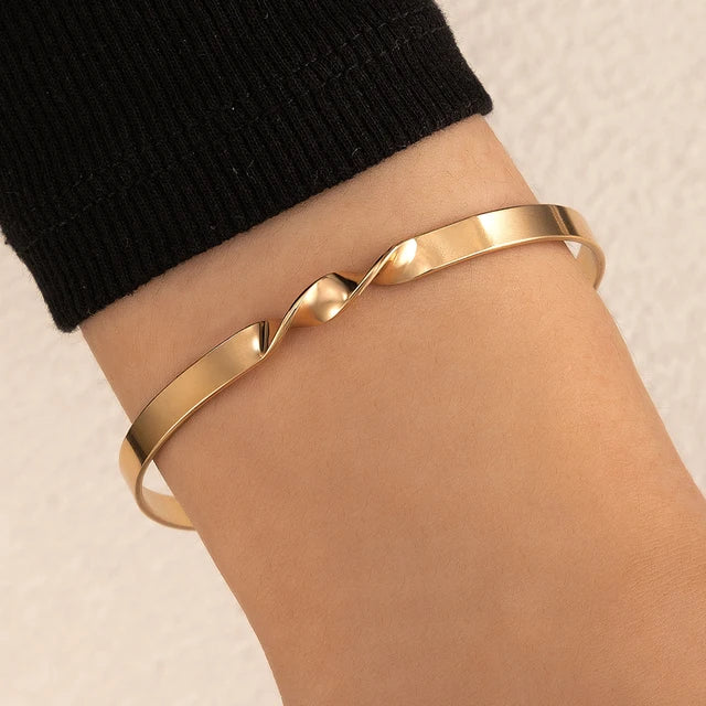 Agnes | Women's Gold-Colored Bracelet with Subtle Cross Design-Metro Lane Plaza