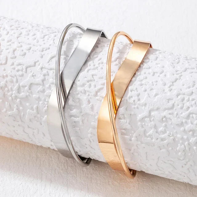 Agnes | Women's Gold-Colored Bracelet with Subtle Cross Design-Metro Lane Plaza