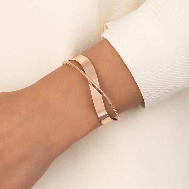 Agnes | Women's Gold-Colored Bracelet with Subtle Cross Design-Metro Lane Plaza