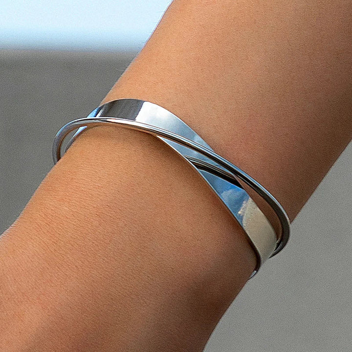 Agnes | Women's Gold-Colored Bracelet with Subtle Cross Design-Metro Lane Plaza