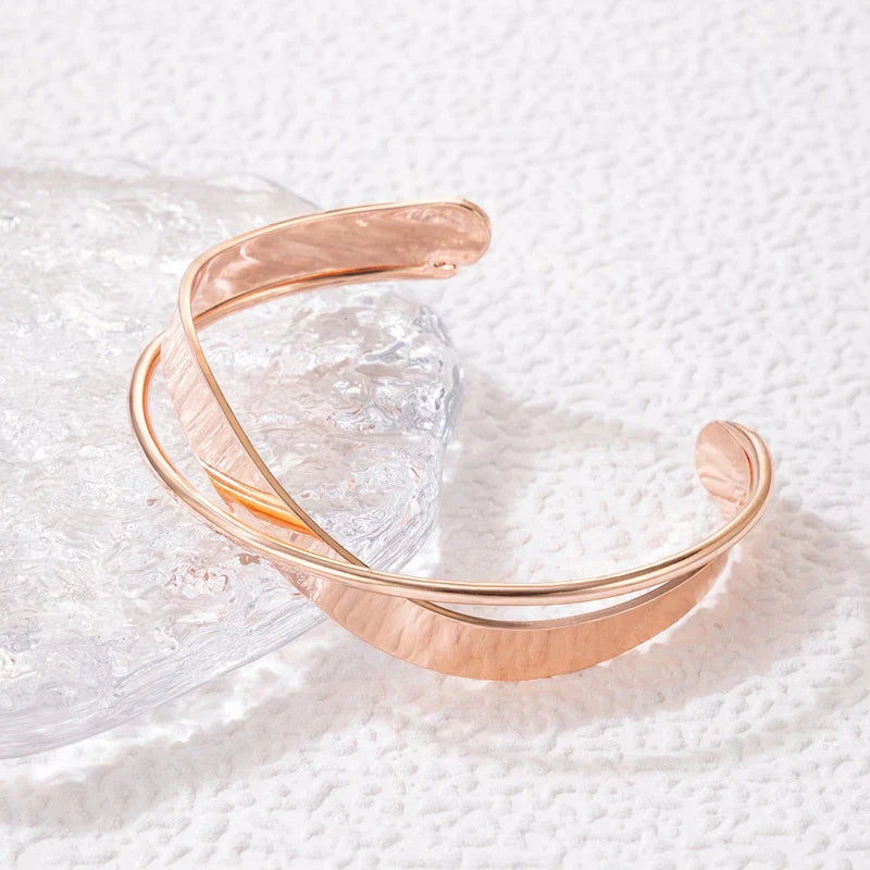 Agnes | Women's Gold-Colored Bracelet with Subtle Cross Design-Metro Lane Plaza