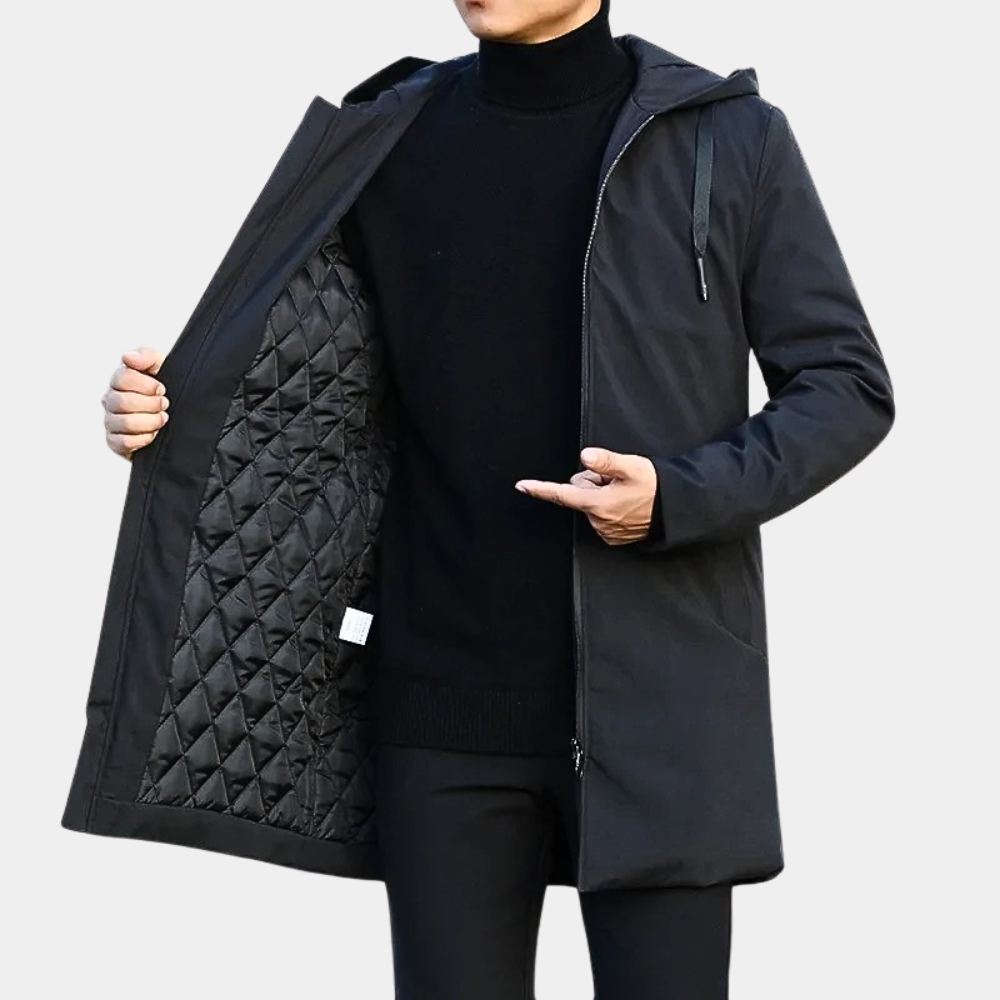 Lässige Herrenjacke mit Kapuze und Reißverschluss
