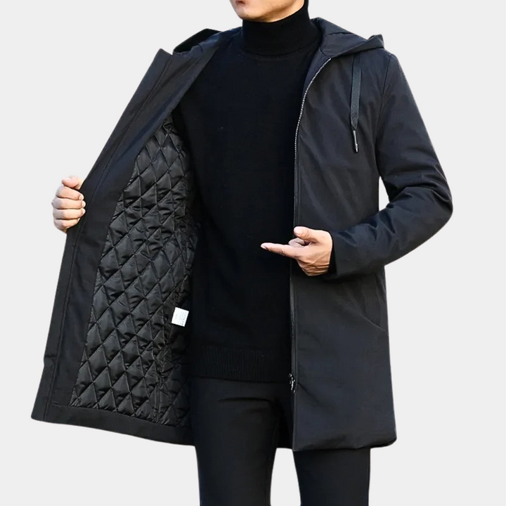 Lässige Herrenjacke mit Kapuze und Reißverschluss