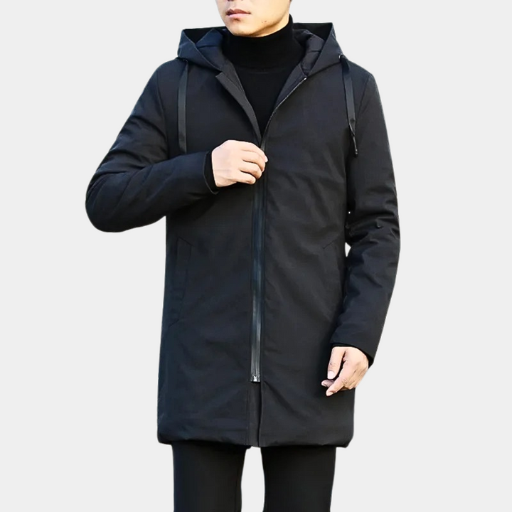 Lässige Herrenjacke mit Kapuze und Reißverschluss