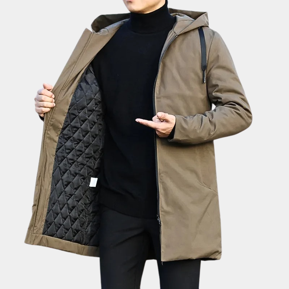 Lässige Herrenjacke mit Kapuze und Reißverschluss