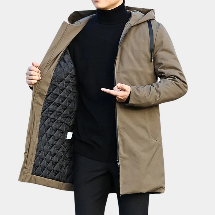 Lässige Herrenjacke mit Kapuze und Reißverschluss