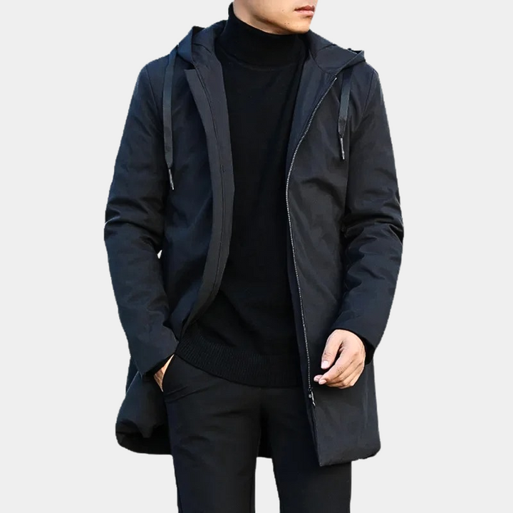 Lässige Herrenjacke mit Kapuze und Reißverschluss