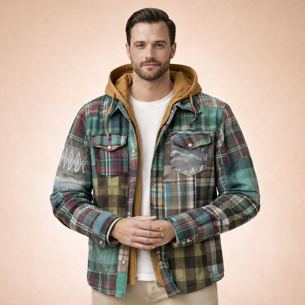 Miller | Men's Elegant Checked Winter Jacket-Metro Lane Plaza
